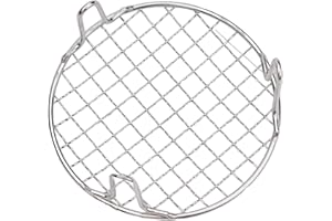 CLOUDPOWER Griglia rotonda in acciaio inox, griglia rotonda Ne, griglia per barbecue, griglia per barbecue, con gambe per cuocere al vapore, perfetta per barbecue all'aperto e picnic (15 cm)