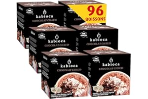 Kabioca - Chocolat Chaud riche et onctueux - Compatible avec machines Dolce Gusto – 6x16 Capsules d'origine vegetale pour preparation Chocolat Chaud