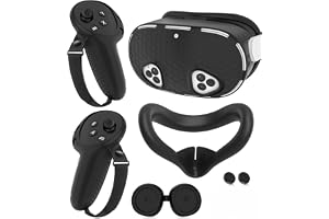 Silicone Cover Set Compatible with Meta Quest 3S Accessories, VR Protector Face Cover, Controller Grips, Front Shell Headset Cover and Lens Protective Cover for Meta/Oculus Quest 3S Accessories