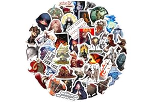 LYLSDSB Elden Lot de 50 autocollants d'animation de dessin animé imperméables pour ordinateur portable, skateboard, coque de protection, ordinateur, bagages, bouteille d'eau, vélo, vinyle des anneaux de jeu