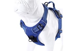MOKCCI Truelove Soft Front Dog Harness .Reflective No Pull Harness with Handle and 2 Leash Attachments