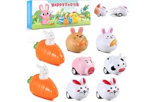 CANCJ Aufziehbare Hasen mit Karotte Set,8 Stück Aufziehspielzeug Hasen Tier Osterdeko Ostergeschenke Osterhasen Uhrwerkspielzeug als Mitgebsel Gastgeschenke Perfekt für Kinder Party Deko Jungen & Mädchen
