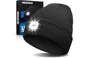 KEZKALS Geschenke für Männer/Frauen, Mütze mit LED Licht, Wiederaufladba LED Mütze Herren Damen Winter, Wintermütze Beanie Herren Damen, Adventskalender Füllung Männer Geschenke für Männer Weihnachten