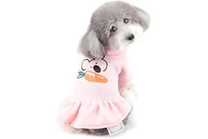 Zunea Vestito per cani di piccola taglia inverno caldo vestiti per cuccioli maglione in morbido cotone maglieria per ragazze animali domestici maglione gonna per cagnolino abbigliamento freddo abiti