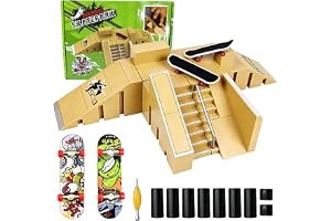 LIULINY 5 i 1 finger skate park kit, greppbräda ramp spel | Egenbyggd Mini Skate Park Deck, för Desktop Skating Park, Pedagogiska Fingerleksaker Present