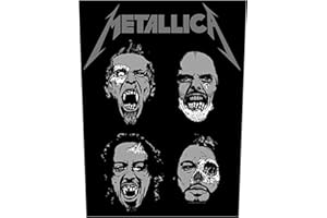 Metallica Back Patch Undead Logo Official Black Iron On Woven (36cm x 29cm) One Size