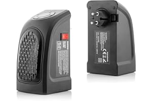 InnovaGoods® chauffage d'appoint 400 W, Mini-Chauffage Thermocéramique pour Prise, 400 W, Affichage LED, 2 Vitesses, Température Réglable, Thermostat, Minuterie, Prise Orientable, Portable, Compact