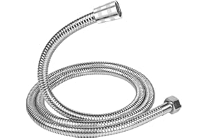 JADUFHU Flexible de Douche, Tuyau Douche en Acier Inoxydable (G1/2", 150CM), Résistant à la Torsion, Tuyau de Douche Résistant Aux Hautes Températures, Connexion Universelle Standard, Argenté