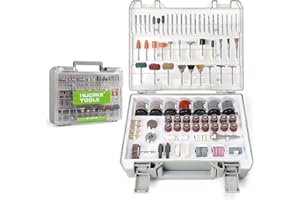 Kit de 510 Accesorios de Herramientas Rotativa, Huepar Tools Accesorios Variados Multiusos, Universales Accesorios para Dremel u Otro, Reutilizables, para Cortar, Esmerilar, Pulir, Taladrar y Grabado