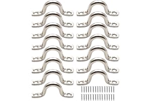 WENXIAW Cinturino per Occhiello in Acciaio Inossidabile Gancio a Soffitto in Acciaio Inossidabile Kayak Deck Loops Occhielli in Acciaio Inossidabile 316 con 30 Viti per Attrezzatura da Canoa Kayak, 15 PCS