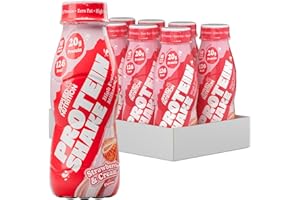 Applied Nutrition Protein Shakes - High Protein Shake Ready To Drink, Protein Drink With 20g Of Protein, Low Fat Protein Shake, On The Go Bottle - 8 x 330ml (Strawberry)