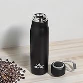 Any Morning 600 ml Paslanmaz &Ccedil;elik Termos, &Ccedil;ift Katmanlı, Sızdırmaz Kapaklı, Siyah BA21547
