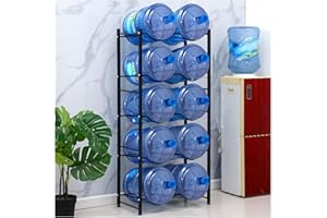 FADIADEM 5 Gallon Water Cooler Jug Holder Rack, Stackable Water Bottle Storage Rack, Water Jugs 5 Gallon Organizer Water Bottle Holder, Heavy Duty Detachable Water Jug Organizer of Carbon Steel
