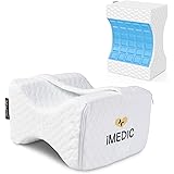 iMedic - Memory Foam Knee Pillow For Sleeping On Side - Gel Lined Premium Quality Orthopaedic Leg Cushion For Perfect Alignme