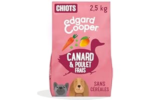 Edgard & Cooper Croquettes Chiot Sans Céréales, (Canard & Poulet, 2.5kg), Viande fraîche et protéiné, Nourriture Naturelle pour Chien Adulte, Hypoallergénique, Sans sucres ajoutés