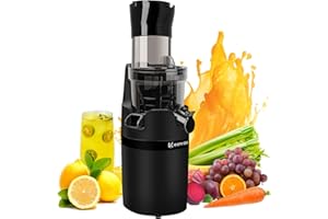 Extractor de Zumos y Verduras, Keenray Slow Juicer Machine, 200W Extractor de Vegetalsy Jugos con Función Inversa, 90% Jugo a