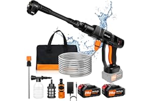 7SEVENJOKERS Akku Hochdruckreiniger, 45 Bar Mobile Akku-Hochdruckreiniger mit 2*3000mAh Akku ,Tragbarer Hochdruckreiniger 6-in-1 verstellbare Düse, Ultrastarke Reinigung,9 Meter Schlauch for Auto/Garten Reinigung