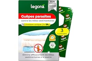 Legona Trichogramma Mites des vêtements - 3 Cartes à 1 Livraison - Anti-Mites Naturel - Produit performant Contre Les Mites