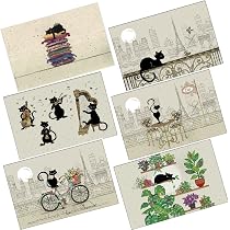 Aimant Frigo Paris - Chat Dormant Sur Fenêtre Avec Tour Eiffel | Déco Cool & French Touch 5,5CM