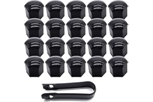 XUKEY Universal 20pcs 21mm Vehicle Wheel Nut Bolt Caps Hub Screw Cover,Wheel Bolt Nut Caps Covers,Car Accessories Wheel Nut Lug Hub Covers Caps Screw Studs Decoration Sedan(21mmUniversal)