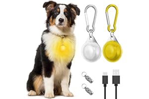 Leuchtanhänger Hund Aufladbar, oGoDeal USB Blinklicht für Hunde Kinder, Clip-On LED Sicherheitslicht, 3 Modis Wasserdicht Haustier Lichter 2er