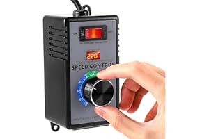 SIRYDER Variateur De Vitesse Pour Moteur 220V,SCR Regulateur de Tension Moteur Contrôleur de Vitesse du Ventilateur Gouverneur Gradateur Thermostat pour Meuleuses D'angle Souffleuses 10A 4000W