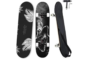 ALIHOC Standardowa deskorolka 31 cali, 7-warstwowa powierzchnia deski klonowej, odpowiednia dla dzieci, młodzieży, dorosłych, początkujących i profesjonalistów