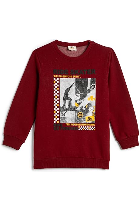 Koton Jungen-Sweatshirt Mit Dinosaurier-Print – Langarm, Baumwolle, Gemustert, Größe 11/12 Jahre