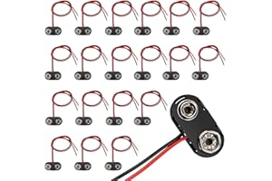 RADWORX 20 Pack 9V Battery Snap Connector 9 Volt Battery Clips Connector Buckle Plastic Housing 10cm Leads