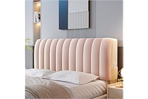 GOFOHIMI Velvet Bed Headboard Slipcover for Queen Full Twin King Size Bed,Quilted Bed Headboard Cover Thicken Headboard Dustproof Protector Cover,Pink,120CM
