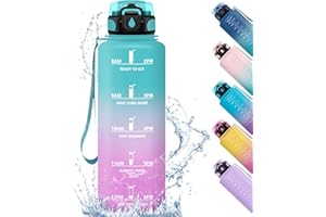 HoneyHolly Borraccia, 1500ML Sportiva Prova di Perdite, Borraccia Motivazionale, Sportiva Tempo, Borraccia Sportiva, con Filtro, Borracce, Bottiglia Acqua per Studio Fitness, Scuola, Ufficio