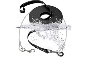FENGCO Laisse d'entraînement imperméable pour chien - Avec laisse résistante à la mâchoire - Laisse d'entraînement imperméable pour chiens - Noir - 3 m