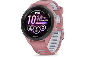 Garmin Forerunner 265S Running Smartwatch, Colorful AMOLED Display, Training Metrics and Recovery Insights, Light Pink and Powder Gray