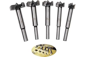 Forstner Drill Bits - Malayas 5pcs 15-35mm Carbide Steel Woodworking Hinge Boring Hole Saw Drill Bit Set for Wood Plastic Plywood
