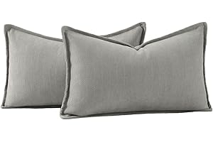 Madizz Juego de 2 Suave Felpilla Chenilla Texturizado Decorativo Funda de cojíns Lujo Estilo Fundas de Almohada para el sofá Dormitorio Gris Rectangular 40 x 60 cm