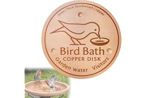 Kenmohuo 1/2PCS Bird Bath Copper Disk, 99.99% Pure Copper Bird Bath Cleaning Disks, Physical Cleaning Water Birdbath Disk Birds Water Bowl for Outdoors (Copper 1pcs)