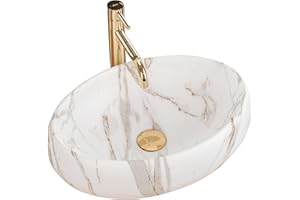 Rea LAVABO SOBRE ENCIMERA Linda Lava Mat Lavabo de baño 485 x 340 x 145 mm Cerámica (imitación piedra)