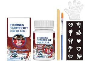 KOAHDE Etching Creams Kit for Glass,Glass Etching Paste,White,100G,1PC,DIY Art Craft Supplies Create Permanently Etched Designs