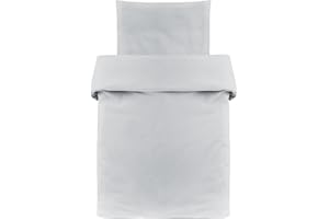 MAKIAN Juego de Funda Nordica Cuna Algodon 100%, Fundas Cuna Bebe con Funda de Almohada Bebe, Set de 2 Piezas 80 x 80 cm/35 x 40 cm, Gris