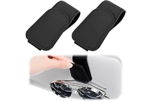 CJMUQHEHH 2 Soporte Gafas Coche PU, Porta Gafas Magnético para Coche, Porta Gafas para Coche Universal para Parasol, Accesorios para Coche, ideal para Gafas, Tarjetas y Tickets