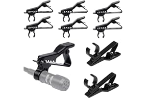 FLZONHUT Solapa de Micrófono,10 Piezas Micrófono de Solapa Tie Clip,Metálico Clip Micrófono,Lavalier Microphone Abrazadera Micrófono Lavalier Conferencias Clip para Micrófono de Solapa,Repuestos Negros