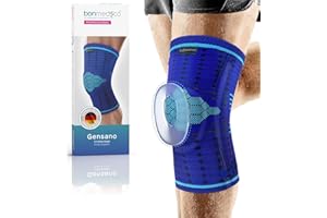 bonmedico Rodillera Deportiva de Compresión Rodilleras para Menisco y Ligamentos Soporte de Rodilla Unisex con Almohadilla de Gel de Silicona para Correr Gimnasio Entrenamiento Deportes Azul XXL