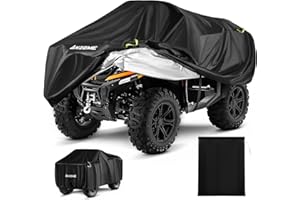 ‎ANZOME XXXL Quad ATV Abdeckplane Anzome 420D Oxford Gewebe Wasserdicht 250 x110 x120cm Große Fahrzeug Abdeckung Schutz Cover für ATV | Winterfest Staub Regen UV-Schutz (Schwarz)