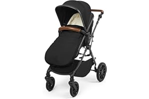 Ickle Bubba Universal Premium Footmuff for Prams, Pushchairs & Strollers – Cosy Faux Fur Lined, Showerproof, All-Season Warm Cosy Toes, Fits Most Buggies & Stroller Brands (Black)