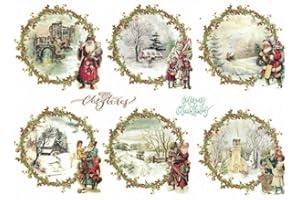 Zita`s Creative Rice Paper A4 Vintage Christmas 2nd Motif Straw Silk, Straw Tissue Paper, Decoupage Paper