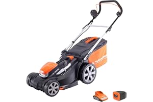 Yard Force Tondeuse à Gazon Rotative Sans Fil 37cm, avec Batterie Lithium-Ion 40V et Chargeur Rapide LM G37A