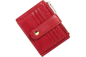 BTNEEU Porta Carte di Credito in Pelle RFID Blocco Portafoglio Sottile con Portamonete, Porta Carte di Credito con Cerniera, Portamonete Donna Piccolo Portafoglio Uomo Slim con 9 Slot Schede