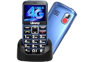 uleway 4G LTE Téléphone Portable Senior Débloqué avec Grandes Touches,Basique Mobile sans Forfait |2.4" TFT |Touches | Radio FM | Bouton SOS