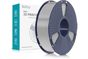 SUNLU PLA+ Filament, Filament PLA Plus Drukarki 3D 1,75 mm ± 0,02 mm, Szpula 1 kg, Srebrny