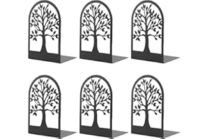 MSDADA -Fermalibri, Fermalibri in Metallo, Ufficio in Reggilibri, Fermalibri da Mensole Bianco, Fermalibri di Design a Forma di Albero，per Casa, Biblioteca, Scuola, Studenti Regalo, 3 Paia